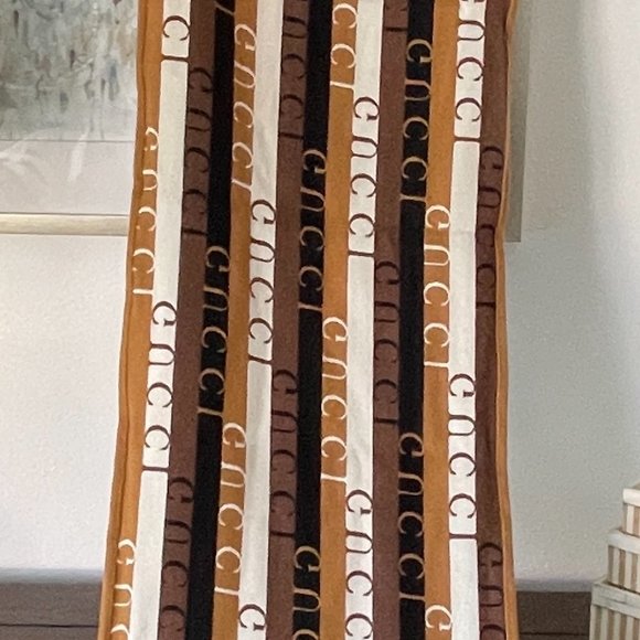 Gucci 634166 4GB22 SC Woodstripes Wool Scarf, 37cm X 180cm - Picture 14 of 16